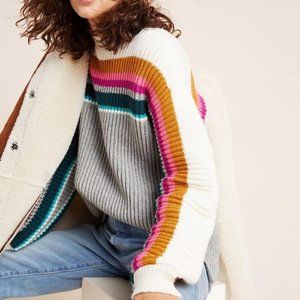 Anthropologie Sophie Rainbow Stripe Sweater - XL